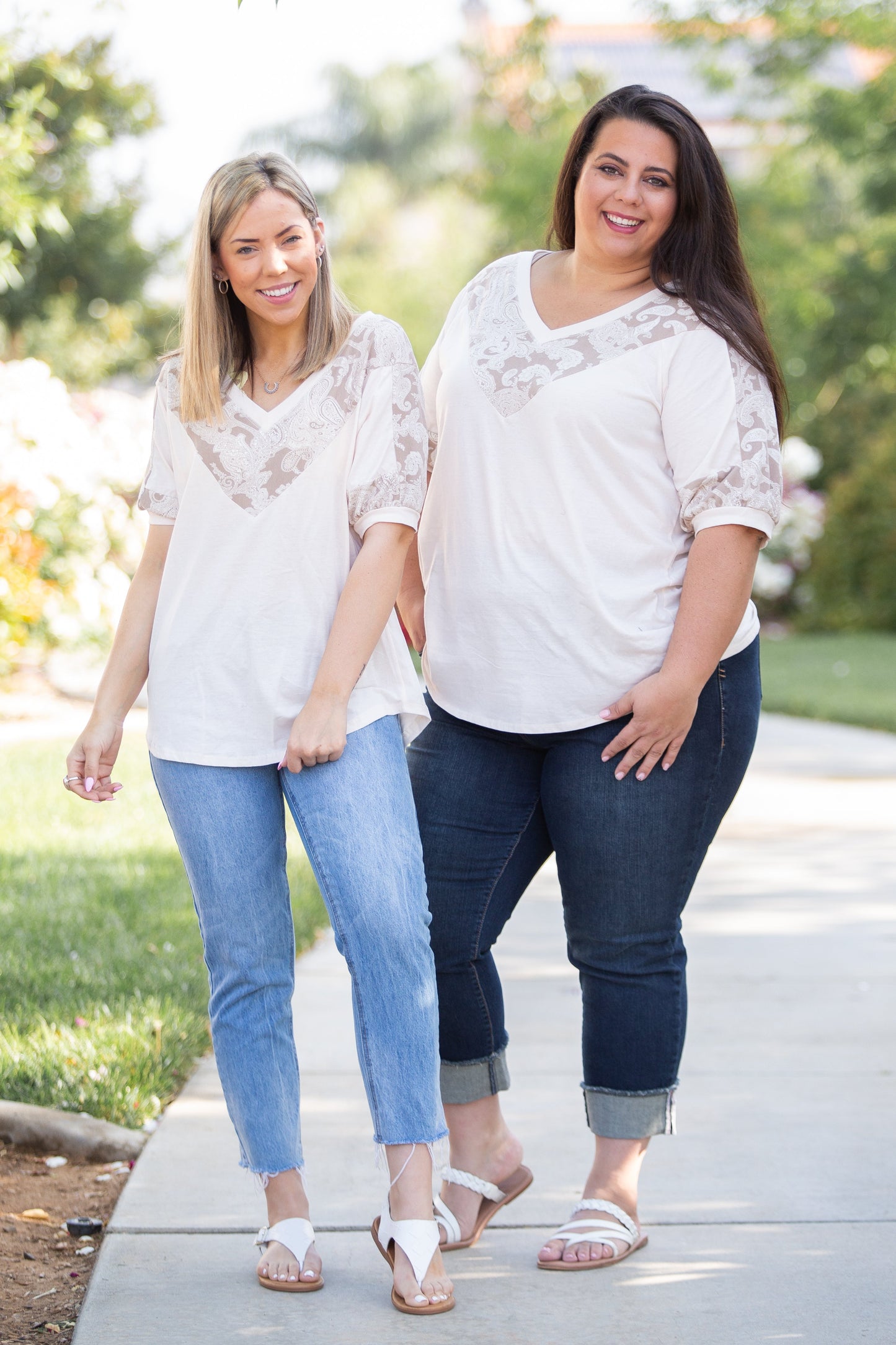 Paisley Latte Short Sleeve Top