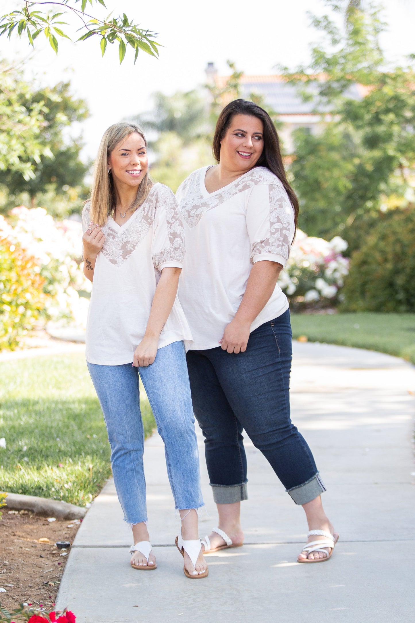 Paisley Latte Short Sleeve Top