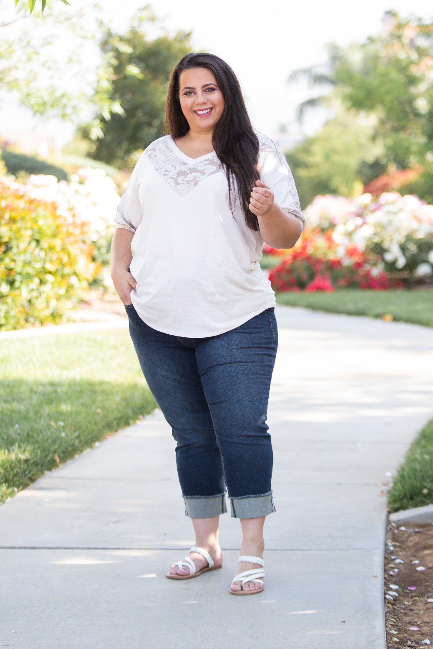 Paisley Latte Short Sleeve Top