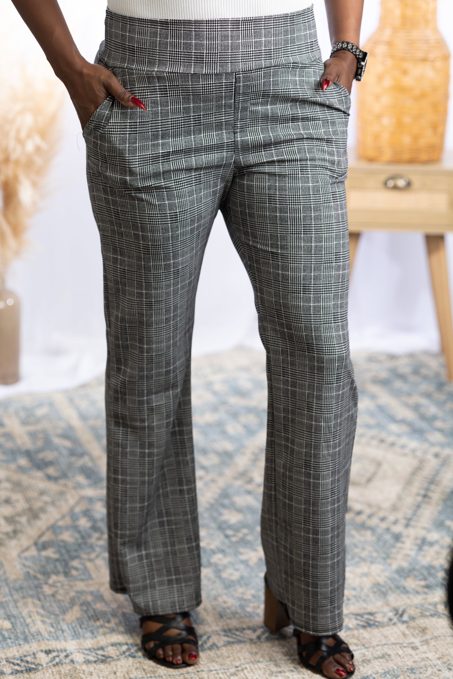 Headed Uptown - Plaid Flare Pants