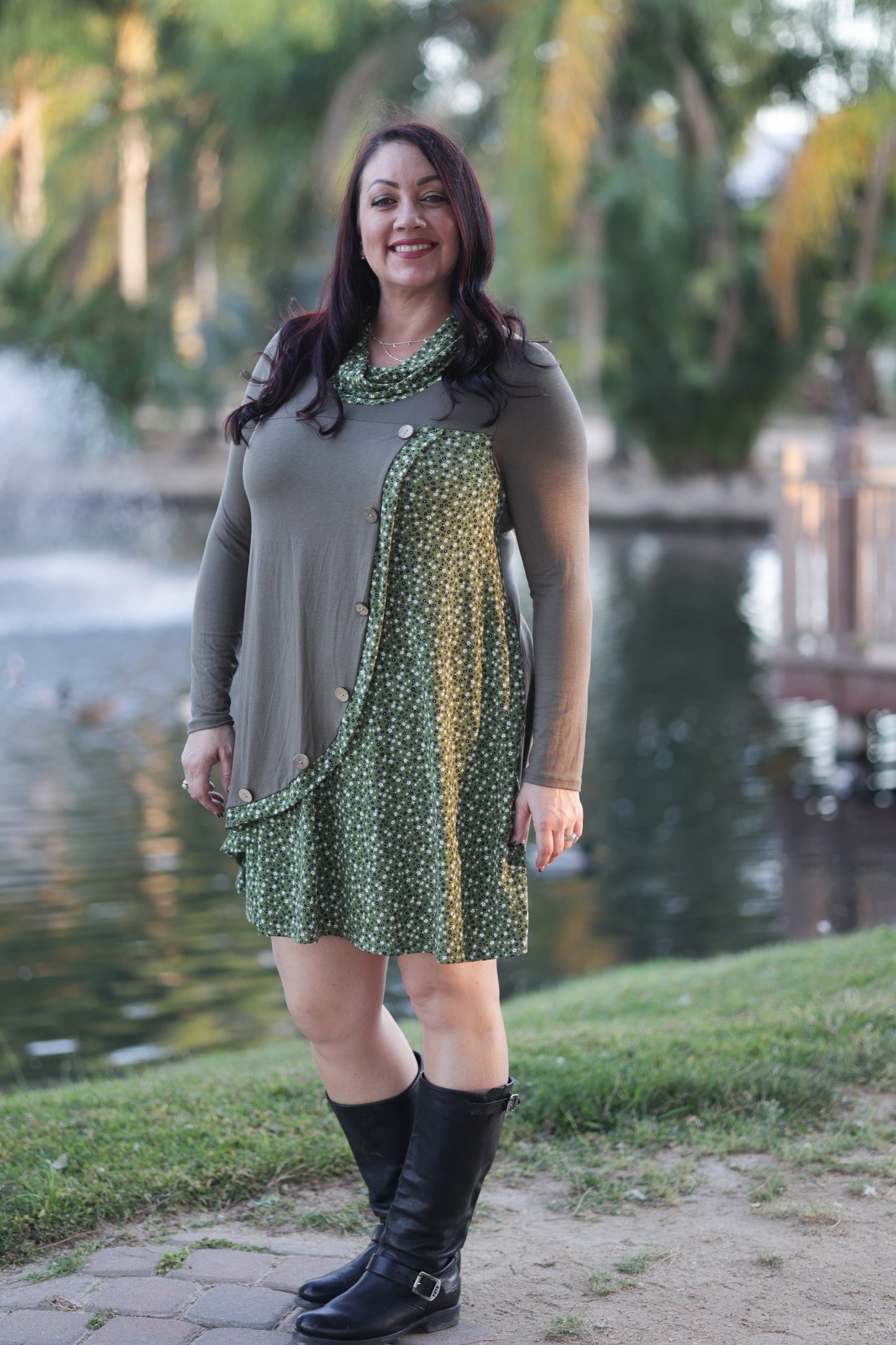 Winter Meadows Cowl Neck Dress